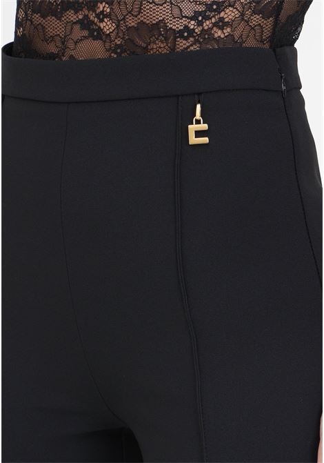Women's black flared trousers ELISABETTA FRANCHI | Pants | PA02441E2110