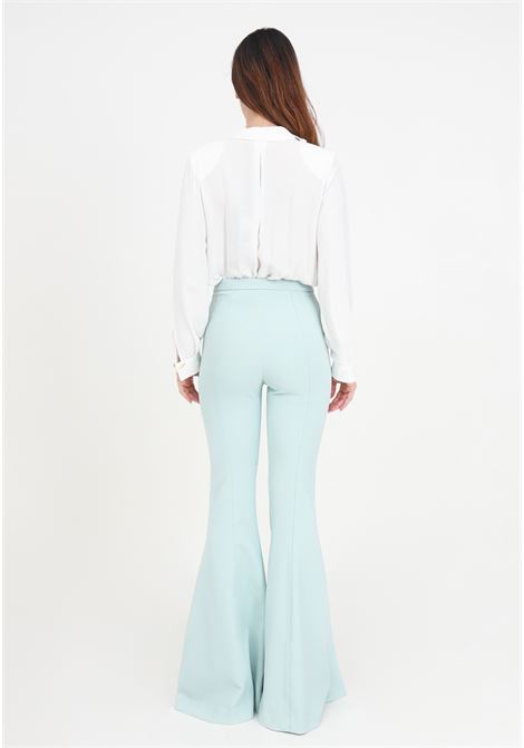 Women's aqua green flared trousers ELISABETTA FRANCHI | Pants | PA02441E2BV9