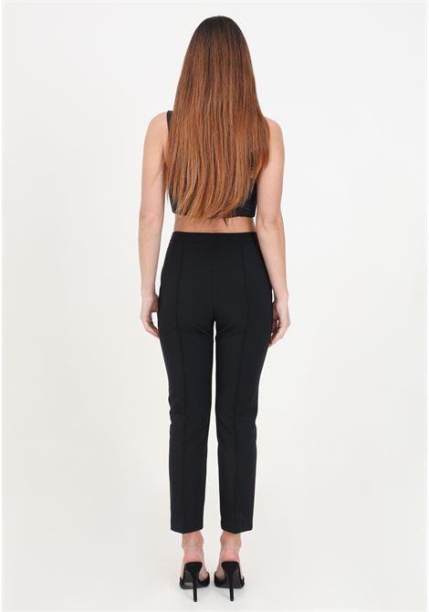 Black women's trousers with golden metal detail ELISABETTA FRANCHI | Pants | PA03041E2110
