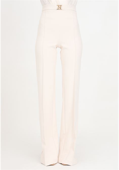 Women's butter trousers in stretch crepe ELISABETTA FRANCHI | Pants | PAT1541E2193