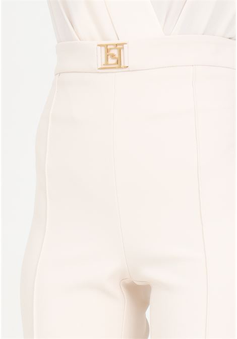 Women's butter trousers in stretch crepe ELISABETTA FRANCHI | Pants | PAT1541E2193