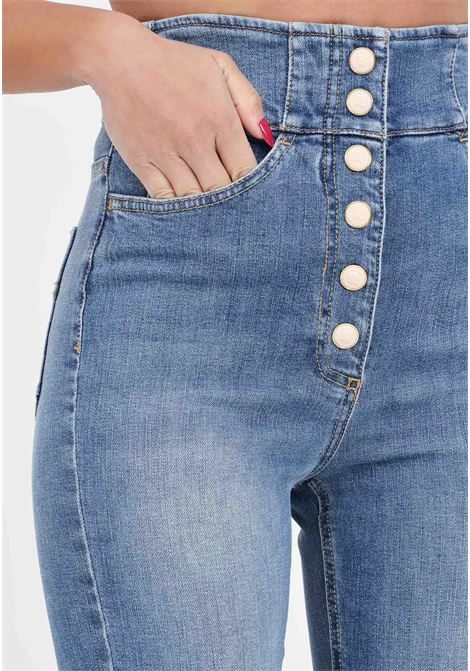 Jeans da donna palazzo con abbottonatura Blue Vintage ELISABETTA FRANCHI | Jeans | PJ43S41E2139