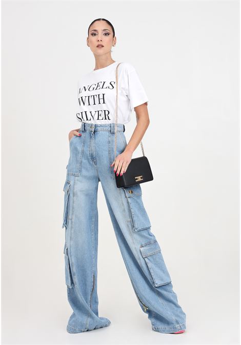 Women's cargo denim jeans with back zip ELISABETTA FRANCHI | Jeans | PJ56D41E2192