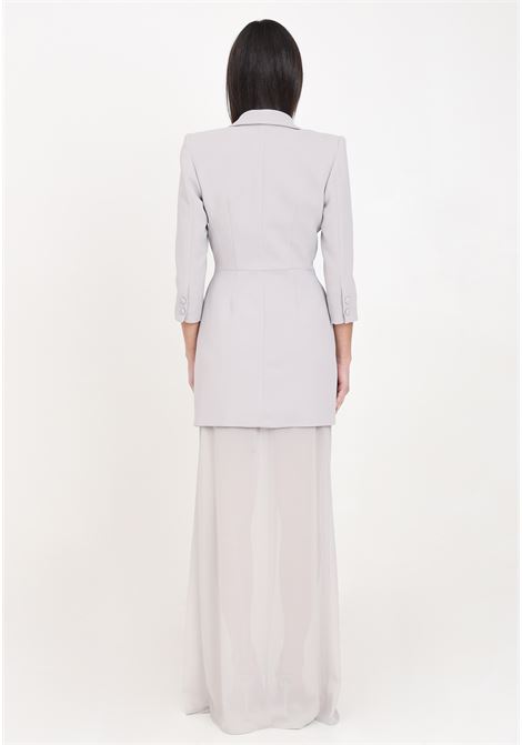 Pearl gray women's crepe jacket and georgette skirt set ELISABETTA FRANCHI | Dresses | TG00242E2155