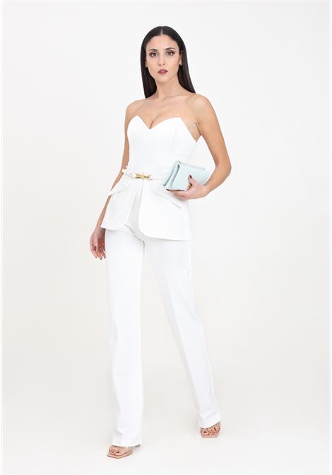 White women's tracksuit in technical fabric with bodice ELISABETTA FRANCHI | Sport suits | TU01542E2360