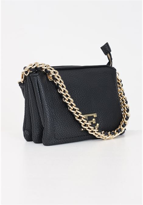 Black women's bag with shoulder strap and golden metal logo lettering Ermanno scervino | Bags | 12401655293