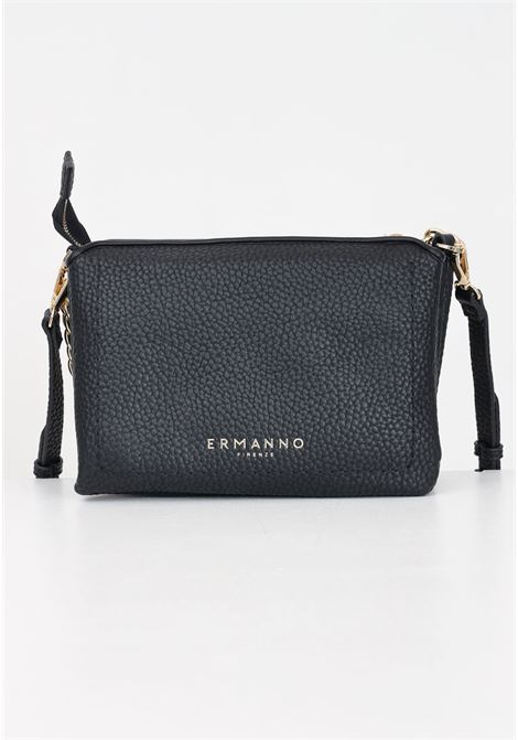 Black women's bag with shoulder strap and golden metal logo lettering Ermanno scervino | 12401655293
