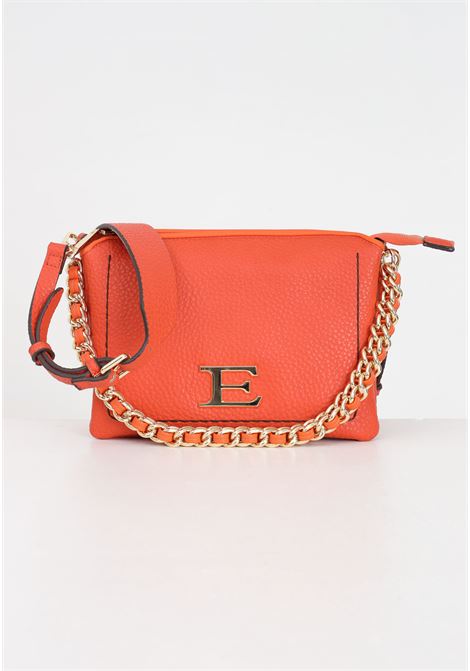 Orange women's bag with shoulder strap and golden metal logo lettering Ermanno scervino | 12401655309