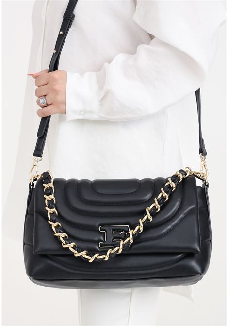 Black large flap coated women's bag Ermanno scervino | 12401698293