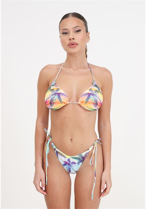 Women's triangle bikini and adjustable American briefs with sundown pattern F**K | Beachwear | FK24-0510X03.