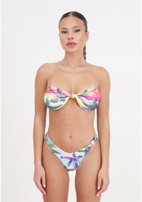 Women's bikini with bandeau pattern and sundown fixed American briefs F**K | FK24-0511X03.