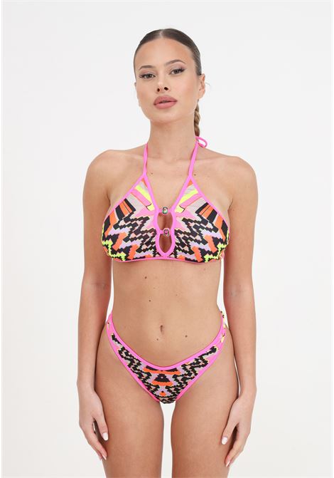 Women's bikini top and fixed American ethos pattern F**K | Beachwear | FK24-0600X07.