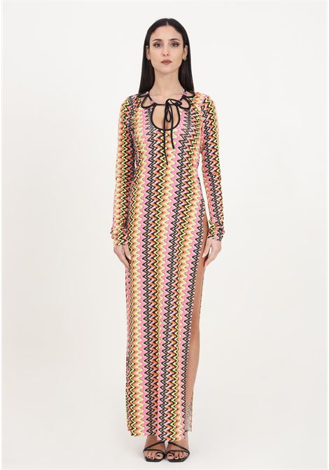 Long multicolor women's dress with jewel elements F**K | Dresses | FK24-0607X07.