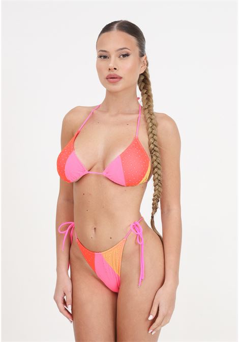 Bikini donna triangolo e slip laccetto regolabile ethos fucsia fluo F**K | Beachwear | FK24-0620FF.
