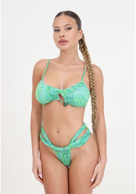 Bikini da donna con design paisley verde sunrise F**K | Beachwear | FK24-0701X12.