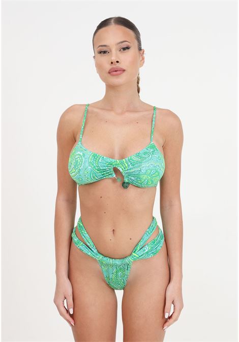 Women's bikini with sunrise green paisley design F**K | Beachwear | FK24-0701X12.
