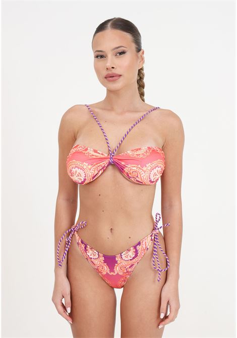Women's bandeau bikini and American briefs with sunrise pattern F**K | Beachwear | FK24-0711X25.