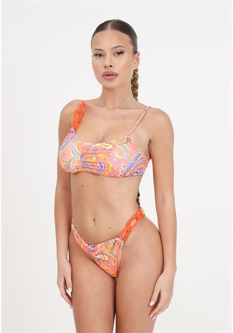 Women's bikini with sunrise pattern and jewel detail F**K | FK24-0731X11.
