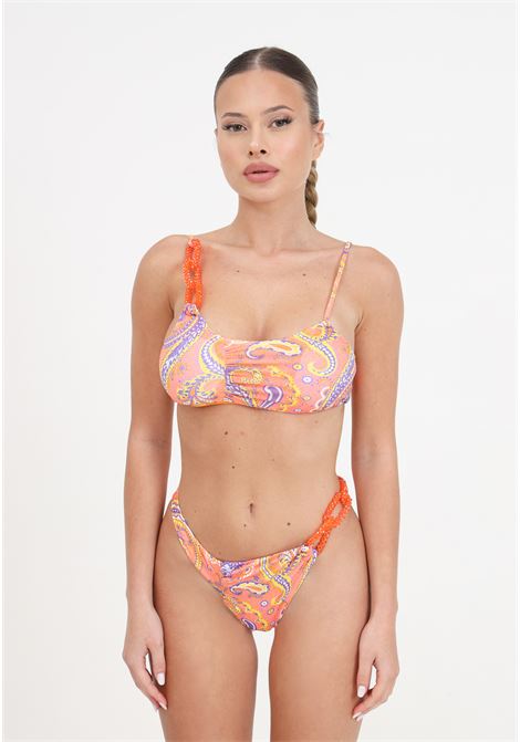 Women's bikini with sunrise pattern and jewel detail F**K | FK24-0731X11.