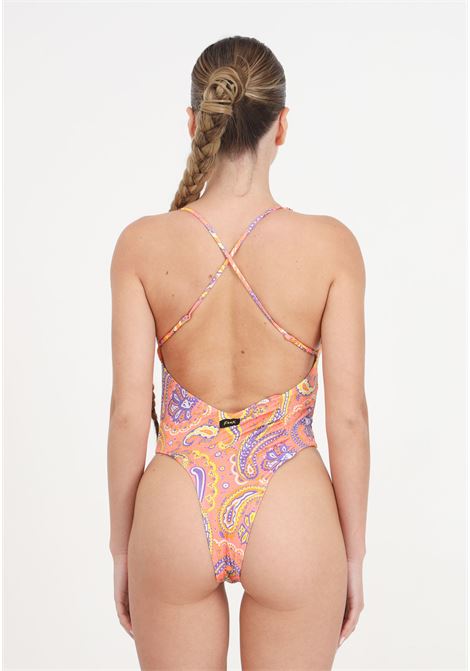 Sunrise pattern women's monokini with jewel detail F**K | Beachwear | FK24-0732X11.