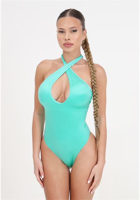 Aqua green women's monokini made up F**K | Beachwear | FK24-1042AQ.