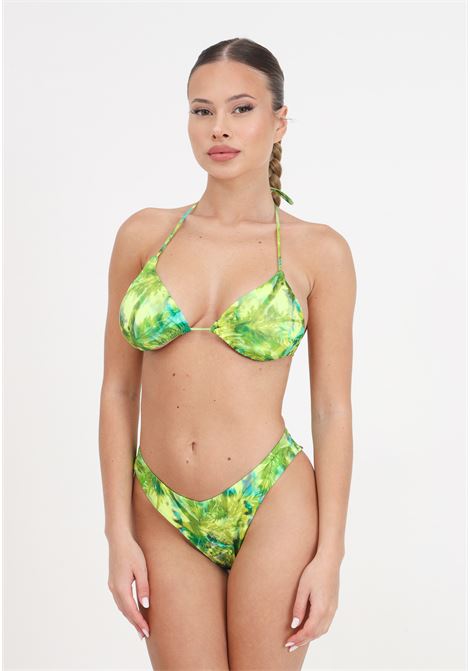 Bikini fantasia verde triangolo e slip americano fisso Sundown F**K | Beachwear | FK24-1320X04.