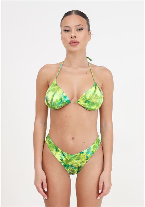 Bikini fantasia verde triangolo e slip americano fisso Sundown F**K | Beachwear | FK24-1320X04.