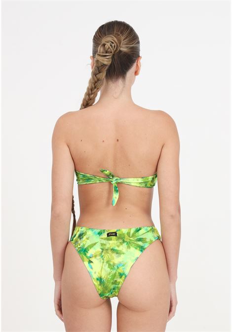 Bikini da donna fascia a v e slip fianco fisso fantasia verde sundown F**K | FK24-1322X04.