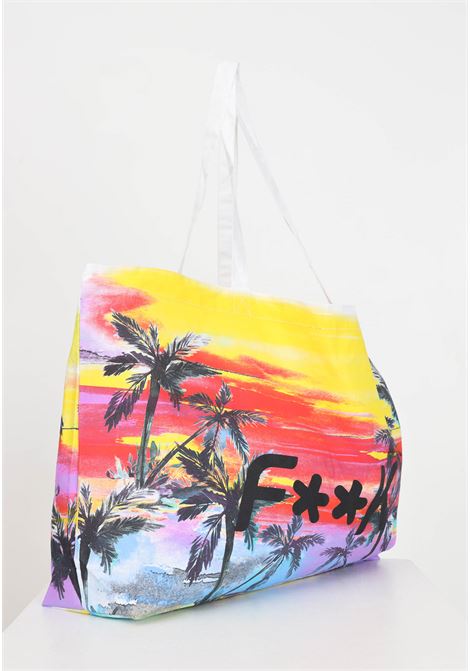 Multicolored patterned women's beach bag F**K | FK24-A050X03.