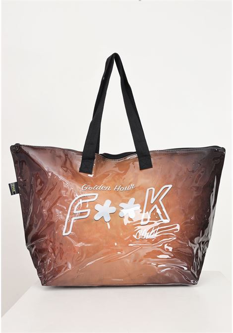 Shopper da donna marrone con logo sul davanti F**K | Borse | FK24-A245X02.