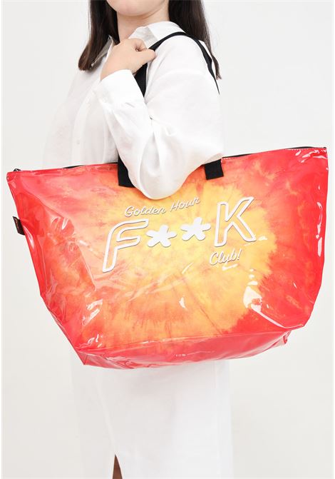 Shopper da donna arancione con logo sul davanti F**K | Borse | FK24-A245X03.