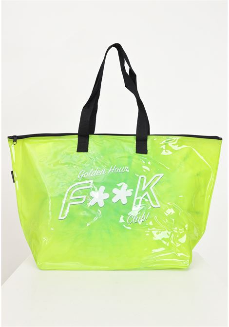 Shopper da donna verde con logo sul davanti F**K | Borse | FK24-A245X05.