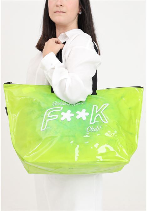 Green women's shopper with logo on the front F**K | FK24-A245X05.