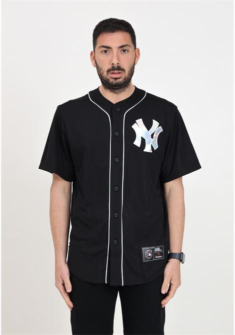 Black men's shirt with Yankees Holographic franc borders Fanatics | Shirt | 007N-06DA-NK-R8LBLACK/SALTWATER SLIDE
