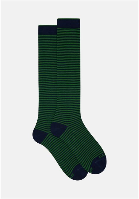 Green and black socks with Windsor pattern for men GALLO | Socks | AP10290110577