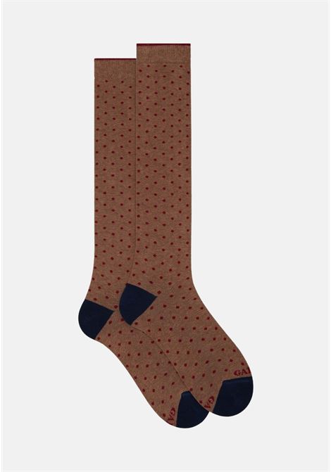 Brown socks with polka dot pattern for men GALLO | Socks | AP10301332118