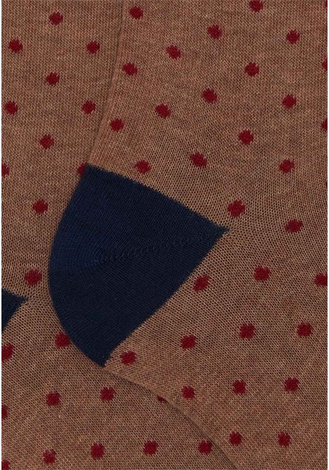 Brown socks with polka dot pattern for men GALLO | Socks | AP10301332118