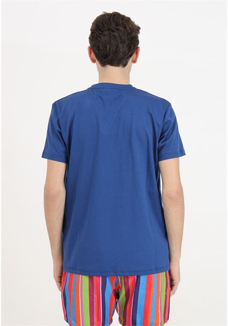 T-shirt a manica corta blu da uomo con taschino a righe GALLO | AP51194110738