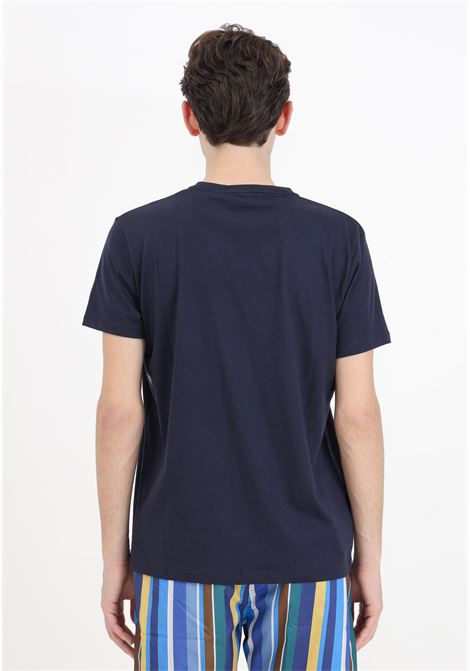 Men's blue short-sleeved t-shirt with striped pocket GALLO | T-shirt | AP51194112860