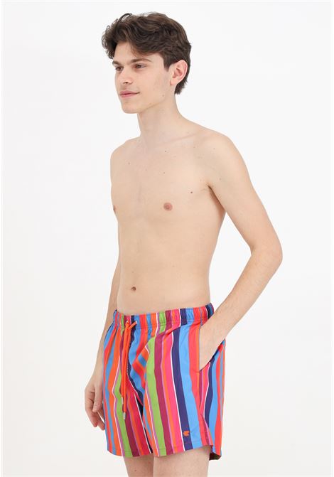 Shorts mare multicolor da uomo con fantasia a righe GALLO | Beachwear | AP51293610738