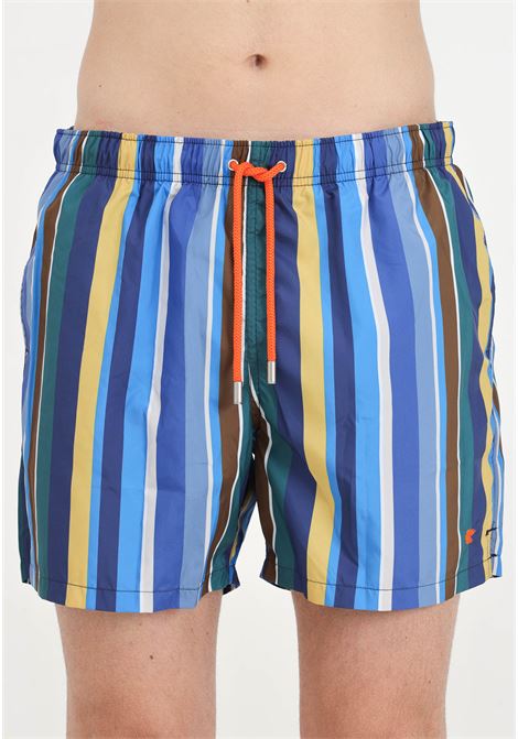 Shorts mare multicolor da uomo con fantasia a righe GALLO | Beachwear | AP51293612860