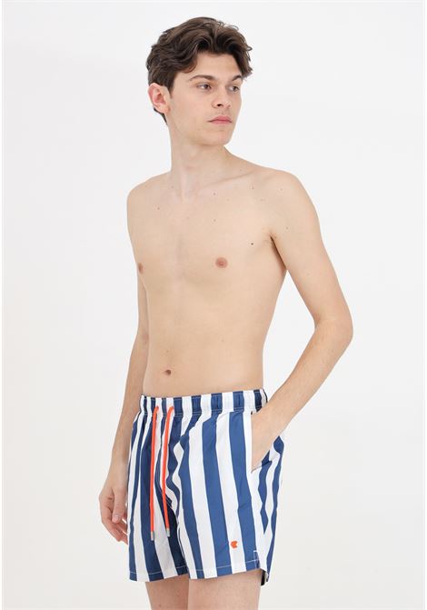 Shorts mare da uomo a righe bianco e blu GALLO | Beachwear | AP51293711986