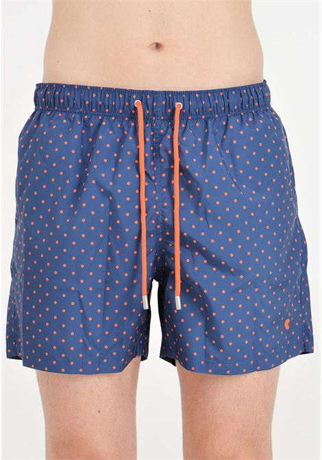 Blue men's swim shorts with iconic polka dot pattern GALLO | Beachwear | AP51293913349