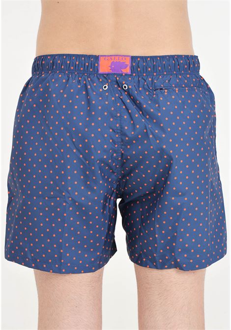 Blue men's swim shorts with iconic polka dot pattern GALLO | Beachwear | AP51293913349