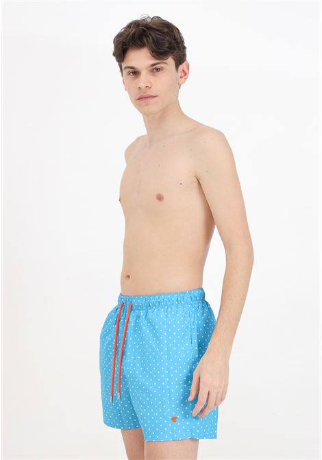 Light blue men's swim shorts with iconic polka dot pattern GALLO | AP51293932258