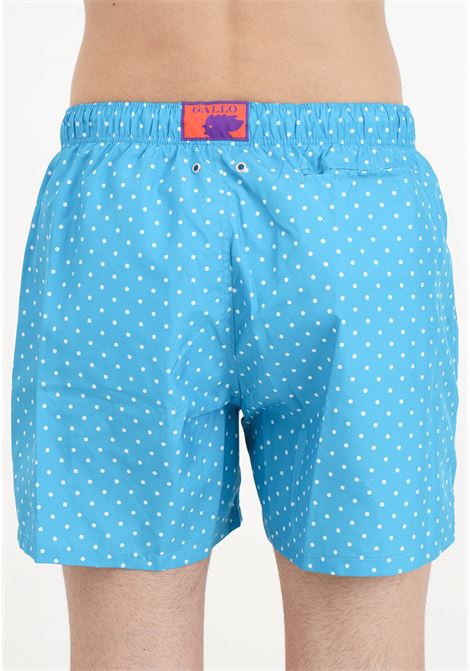 Light blue men's swim shorts with iconic polka dot pattern GALLO | Beachwear | AP51293932258