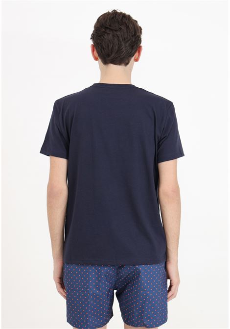 Men's blue short-sleeved T-shirt with polka dot pocket GALLO | T-shirt | AP51372513349