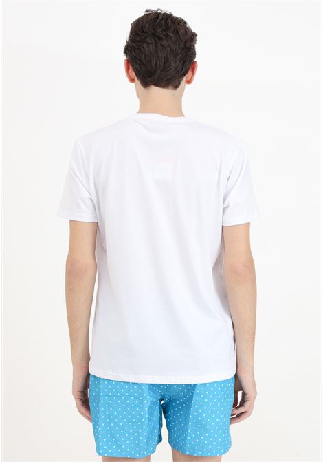 T-shirt a manica corta bianca da uomo con taschino a pois GALLO | T-shirt | AP51372532258