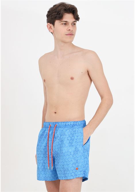 Light blue men's swim shorts with batik pattern GALLO | Beachwear | AP51494230910