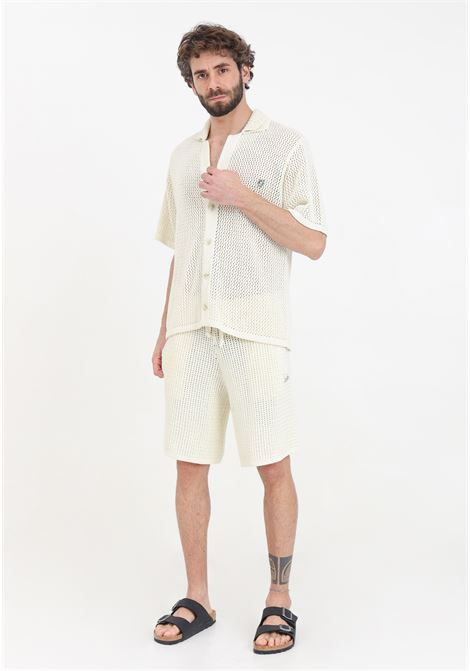 Cream colored men's shorts with perforated texture GARMENT WORKSHOP | 034347GW018